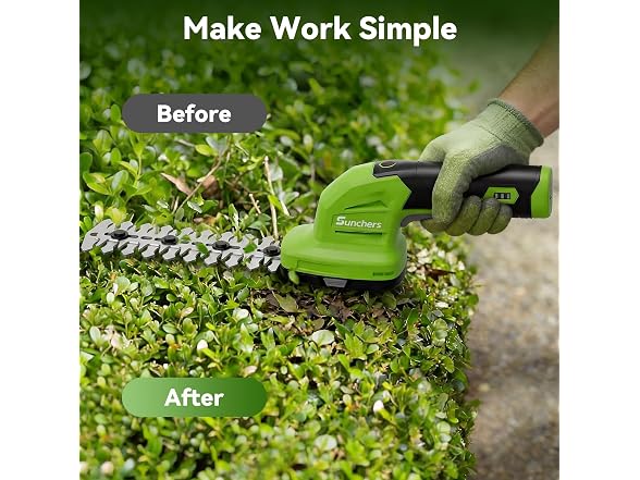 Sunchers 2 in 1 Cordless Hedge Trimmer
