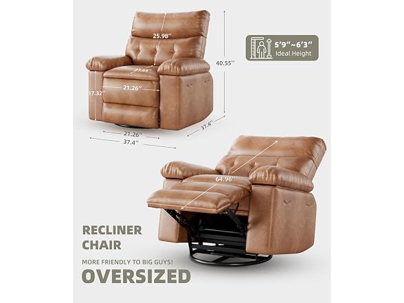 GarveeHome Recliner Heat Massage Coffee