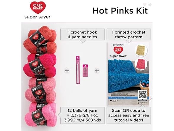 RED HEART Super Saver Kit: 12x198g skeins