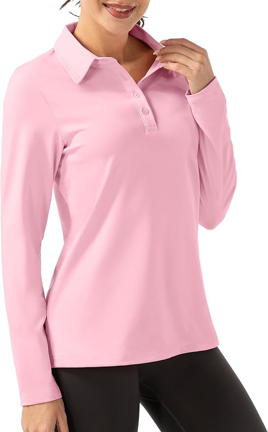 Fkeep Women Long Sleeve Polo Shirt Golf Sport Top - Gallery 23
