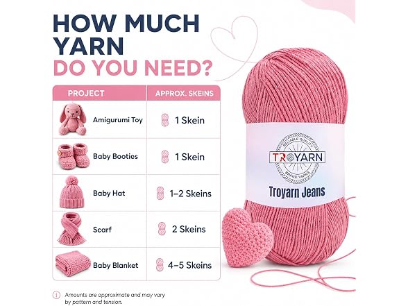 60% Cotton 40% Acrylic Crochet Yarn - Soft