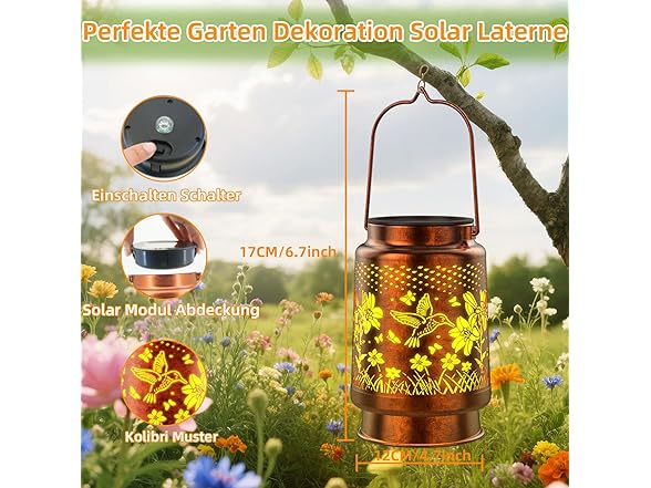 KagoLing Solar Lanterns Hummingbird 2PC