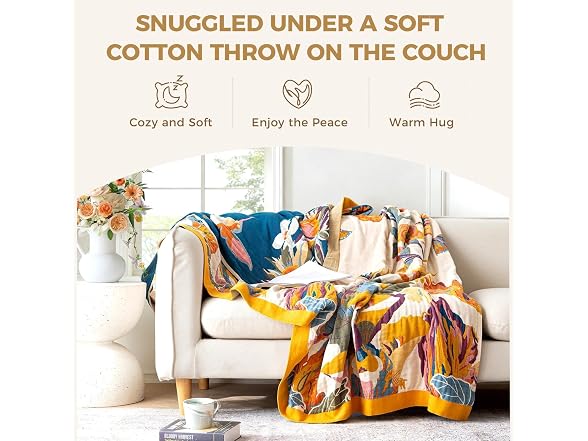 LUTBM 60x80 Boho Cotton Throw Blanket
