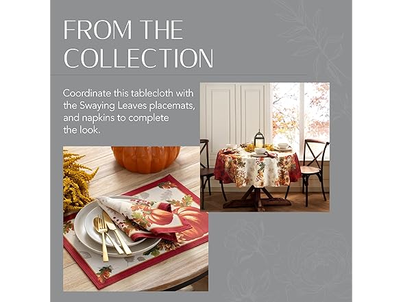 Elrene Home Fall Leaves Tablecloth