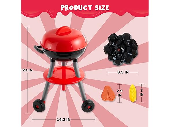 24 Piece Kids BBQ Cooking Playset