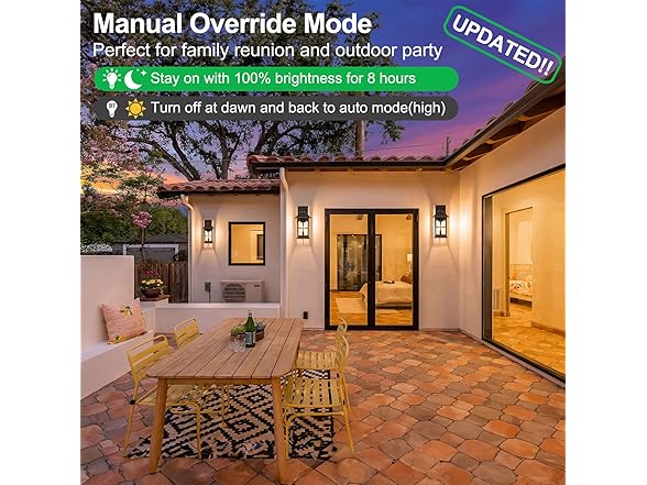 13in Motion Sensor Porch Light, Anti-Rust 100% Aluminum Dusk (Open Box)