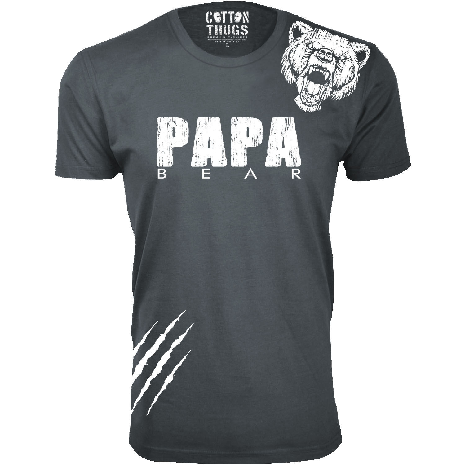 Papa Bear Scratch Father Day T-Shirt - Gallery 16