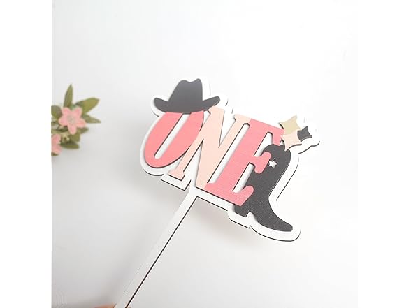 Disco Cowgirl 1st Birthday Cake Topper