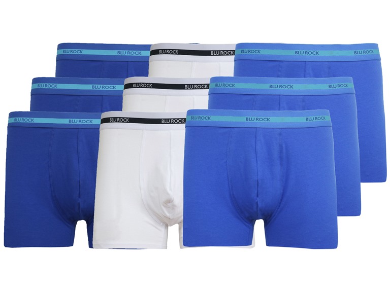 BLU ROCK WC-----J/MBB-565 / NV-MB-WH / S Small Mens Cotton Flex Stretch Boxer Briefs Navy x3 - Medium Blue x3 - White x3