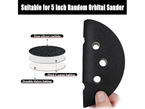 Akjwp 150PCS 5 Inch Sanding Discs Hook & Loop
