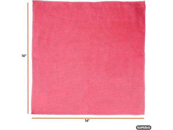Superio Pink Microfiber Cleaning Cloth 24 Pack