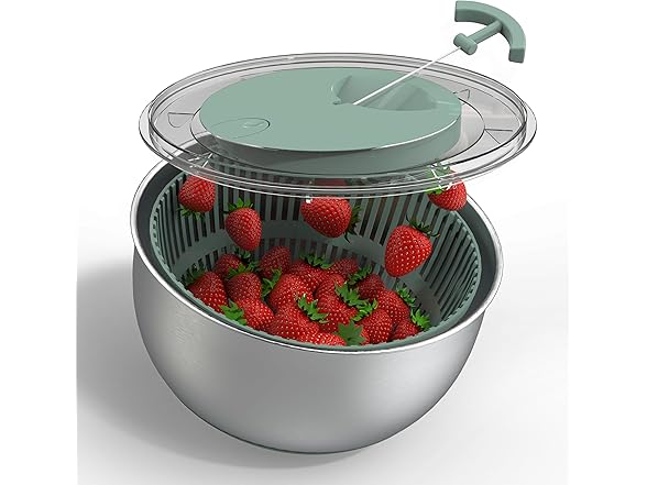 COOK WITH COLOR Stainless Steel Salad Spinner - 5 Qt.