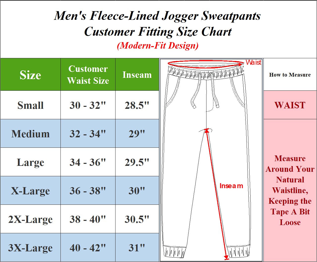 3Pk Mens Fleece-Lined Zip Joggers - Gallery 11