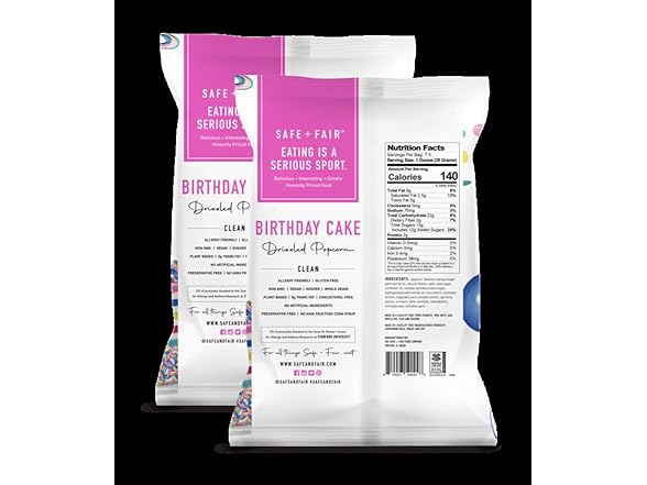 1CT Safe + Fair Birthday Cake Drizzled Popcorn