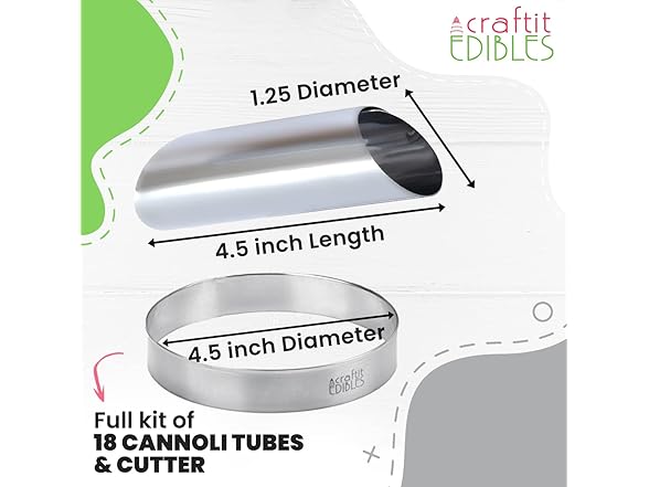 18 Pack Cannoli Tube Mold Set