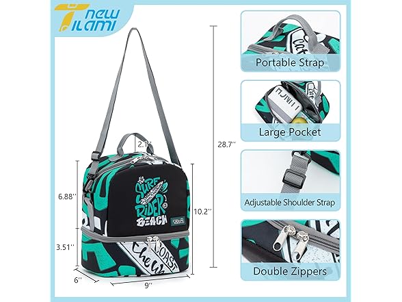TILAMI Kids Double Insulated Lunch Bag