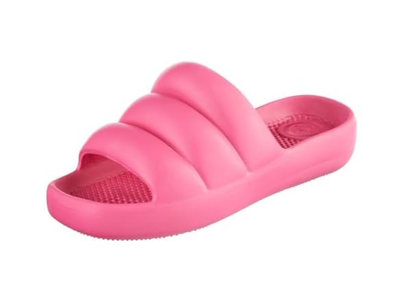 totes Women's Everywear Puffy Slide Sandal, Azalea, 10