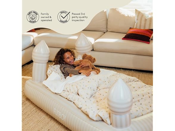 FUNBOY Striped Castle Inflatable Travel Air Bed & Mattress