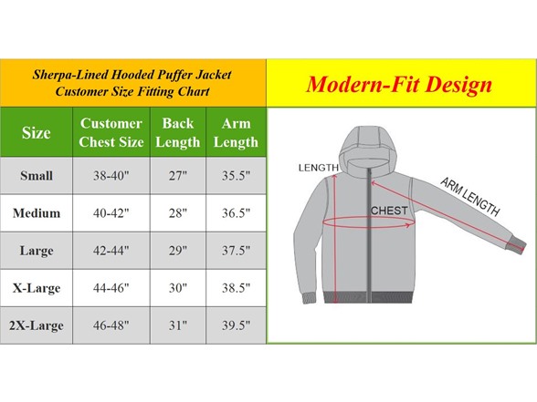 Mens Sherpa-Lined Hooded Puffer Jacket