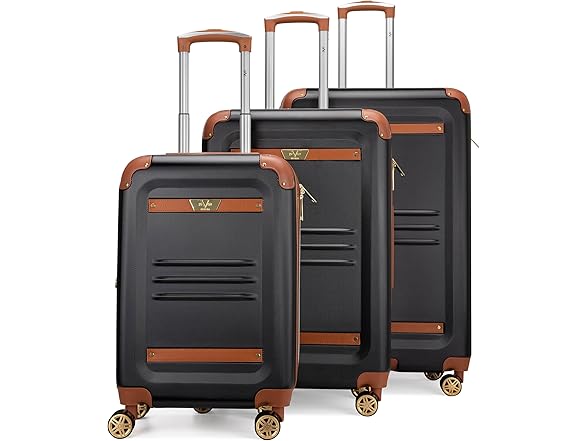 Vintage 3Pc Spinner Luggage Set