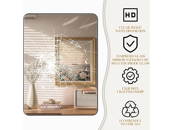 Fun Memories 30x30 Black Bathroom Mirror