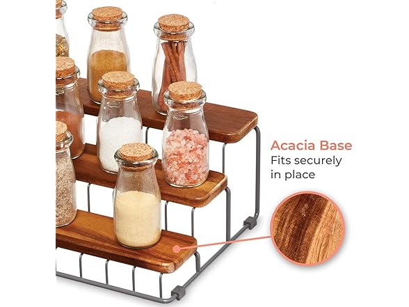 iDesign Ria Safford Collection Acacia Wood and Wire Organizer