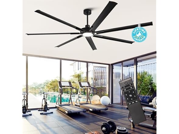 Parrot Uncle F8002BK-PU 100 Inch 100" Ceiling Fan