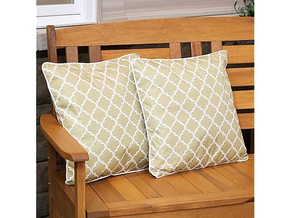 Sunnydaze Decor ZET-800 2 Tan/White Pillows Light Brow