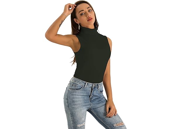 Spicy Sandia Green Turtleneck Tank (L)