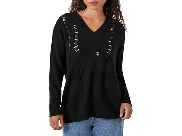Forever 21 (M) Open-Knit V-Neck Sweater