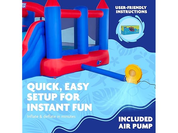 Sunny & Fun Inflatable Bouncy Castle with Dual Slide