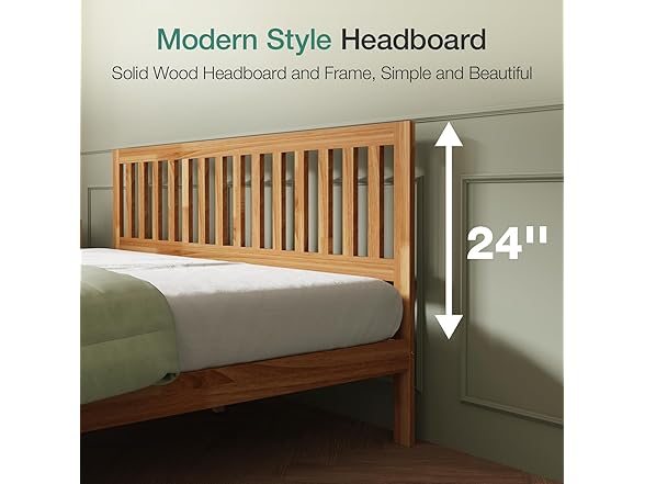 Novilla King Size Bed Frame Wood King Bed Frame and Headboard