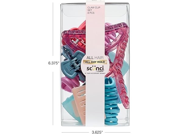 Scunci by Conair 8 piece claw clips set