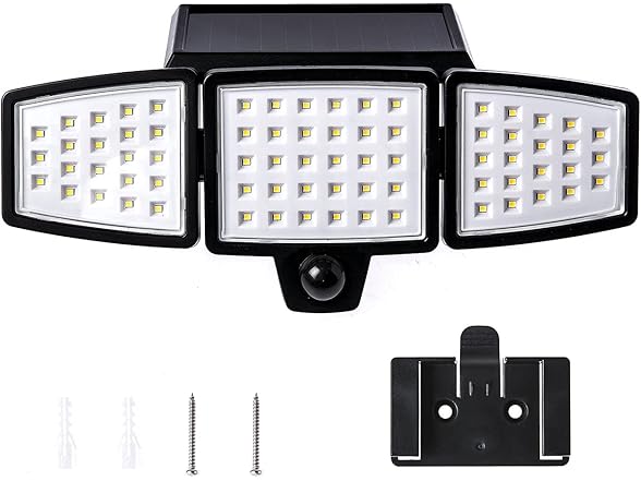 Home Zone 2PK Solar Triple Head Security Light