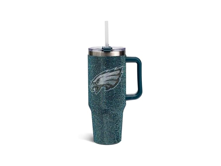 The Memory Company Officially Licensed NFL Game Day Tumbler - 40oz Stainless Steel Double-Wall Insulated Team Color Bling Cup with Team Logo, NFL Licensed Sports Travel Mug with Lid & Straw