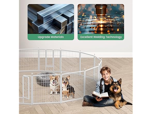 HealSmart Dog Playpen, 24"H, 8 Panels