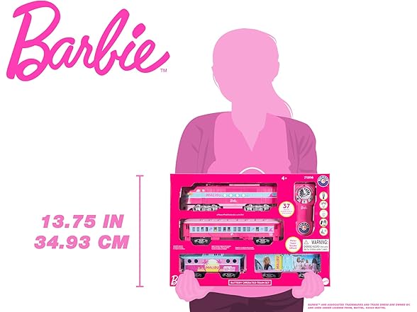 Mattel Barbie Battery Gauge Toy Train Set with Remote