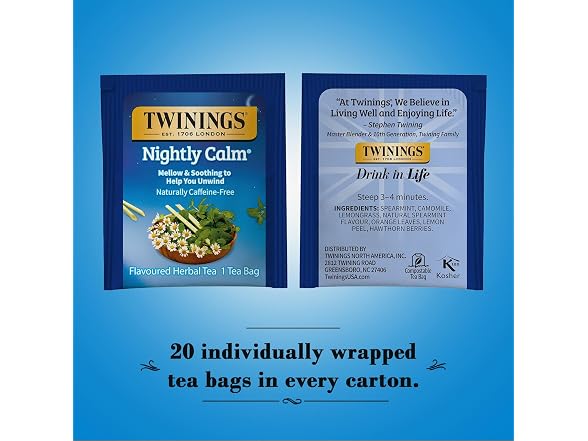 20CT Twinings Nightly Calm Caffeine-Free Herbal Tea