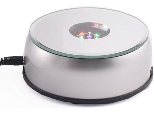 BANBERRY DESIGNS Display Base LED Lighted Silver Mirror