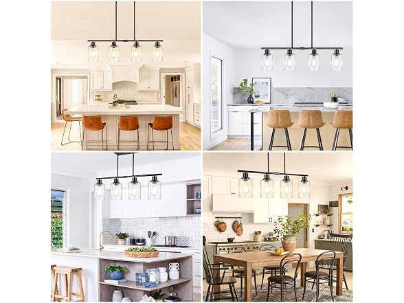 VerRon B0DPDL95KW 4-Light Linear Dining Chandelier