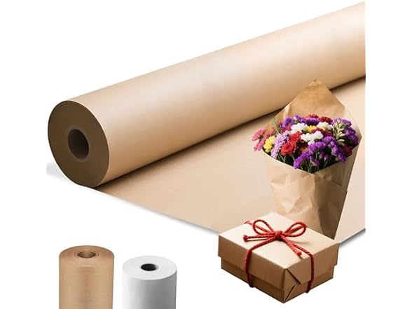 MAXTBEE 48" × 2400"(200') Thickened Brown Kraft Paper Roll