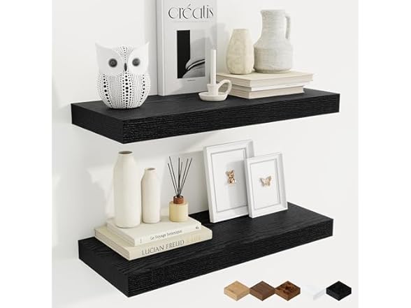 2 Pack Floating Shelves, Black