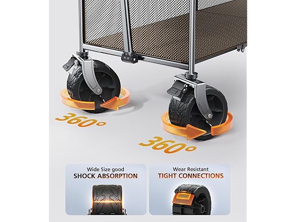 Everyfun 480Lbs Foldable Double Decker Wagon Cart