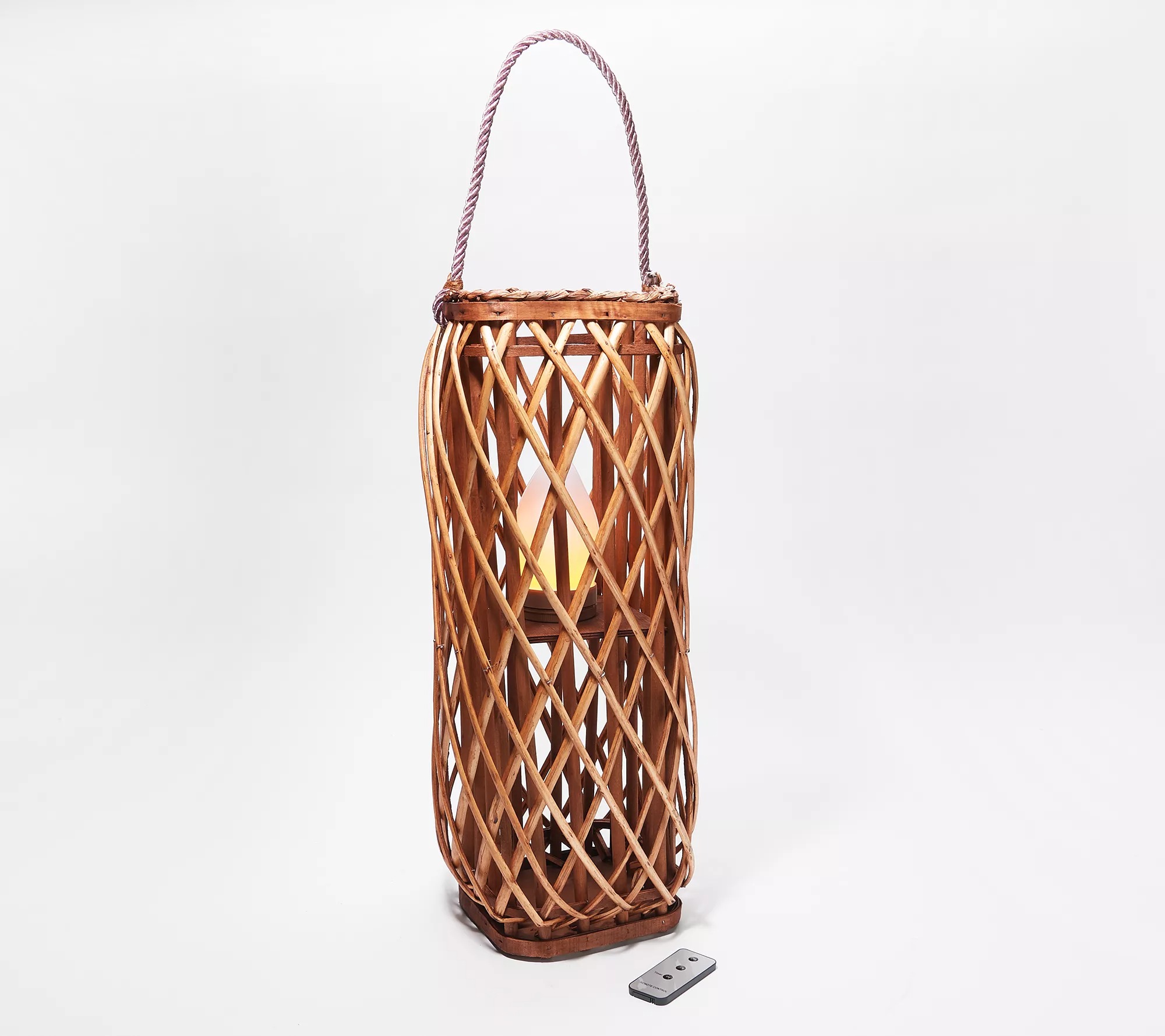 Barbara King 23" Square Wicker Lantern - Gallery 9