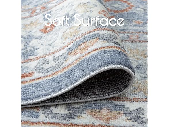 COZYLOOM Oriental Floral Rug 5x7 Blue