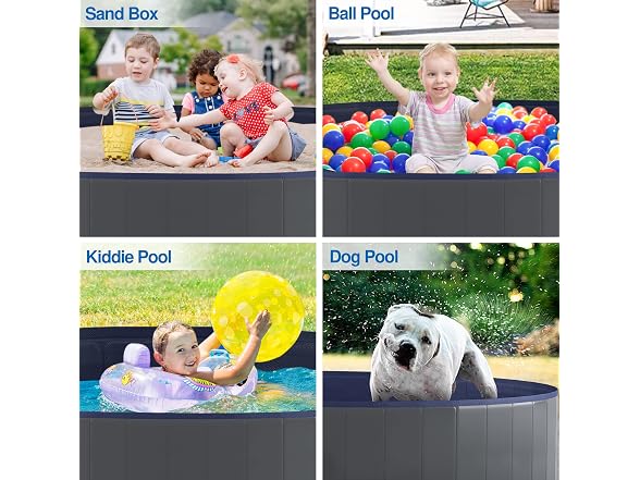 Foldable Dog Pool, Collapsible Plastic