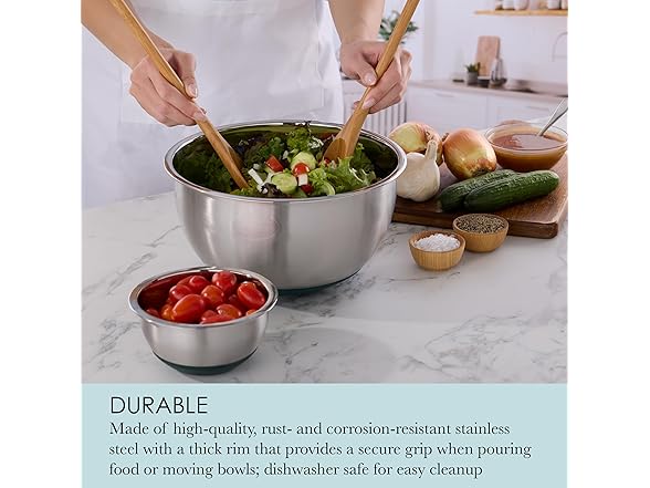 Chicago Metallic Stainless Steel Mixing Bowls with Grater Lids
