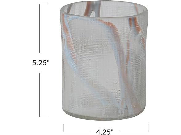 Creative Co-Op Textured Art Glass Vase, Multicolor Finish