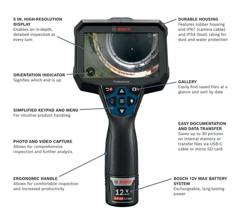 Bosch GIC5-27C 12V Max 11.5 Ft. Inspection Camera - Gallery 6
