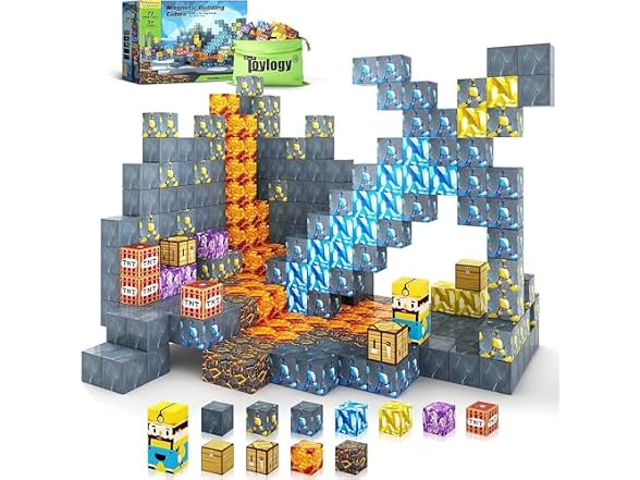 Toytogy Magnetic Blocks Mine World 3+